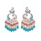 Oversized / Big Indian Jhumka Earrings for Women - Indian Peacock Earrings Ethnic Chandbali Jhumki Kundan & Faux Pearl Beaded Bollywood Style Dangle Earring